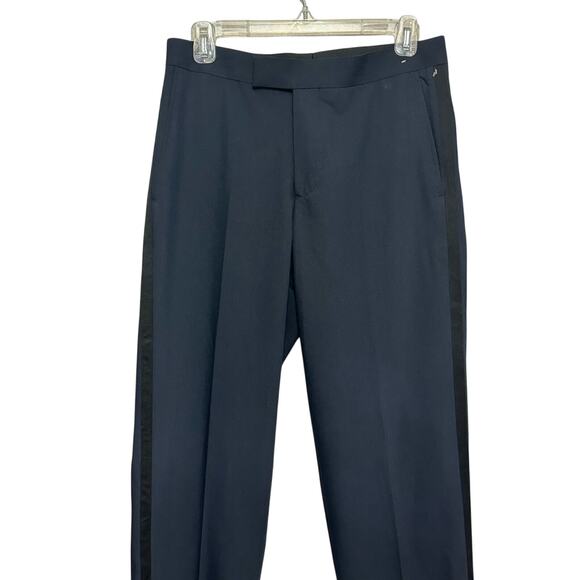 Nordstrom Rack Pants Flat Front Trim Fit Multiple Pockets Navy Blue Mens 30 NWOT - Picture 2 of 9